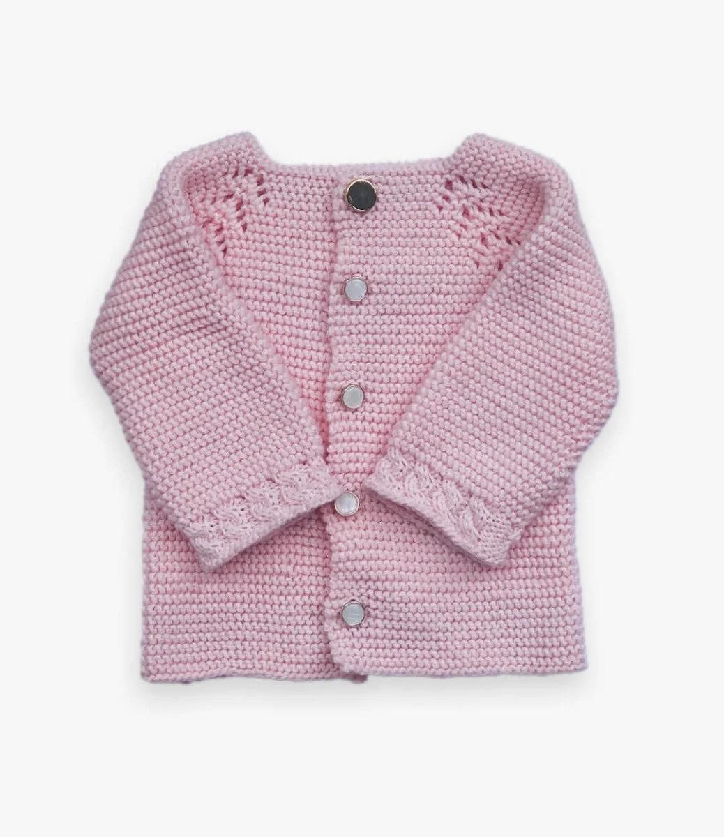 Pink Cotton Summer Baby Cardigan By Fofinha