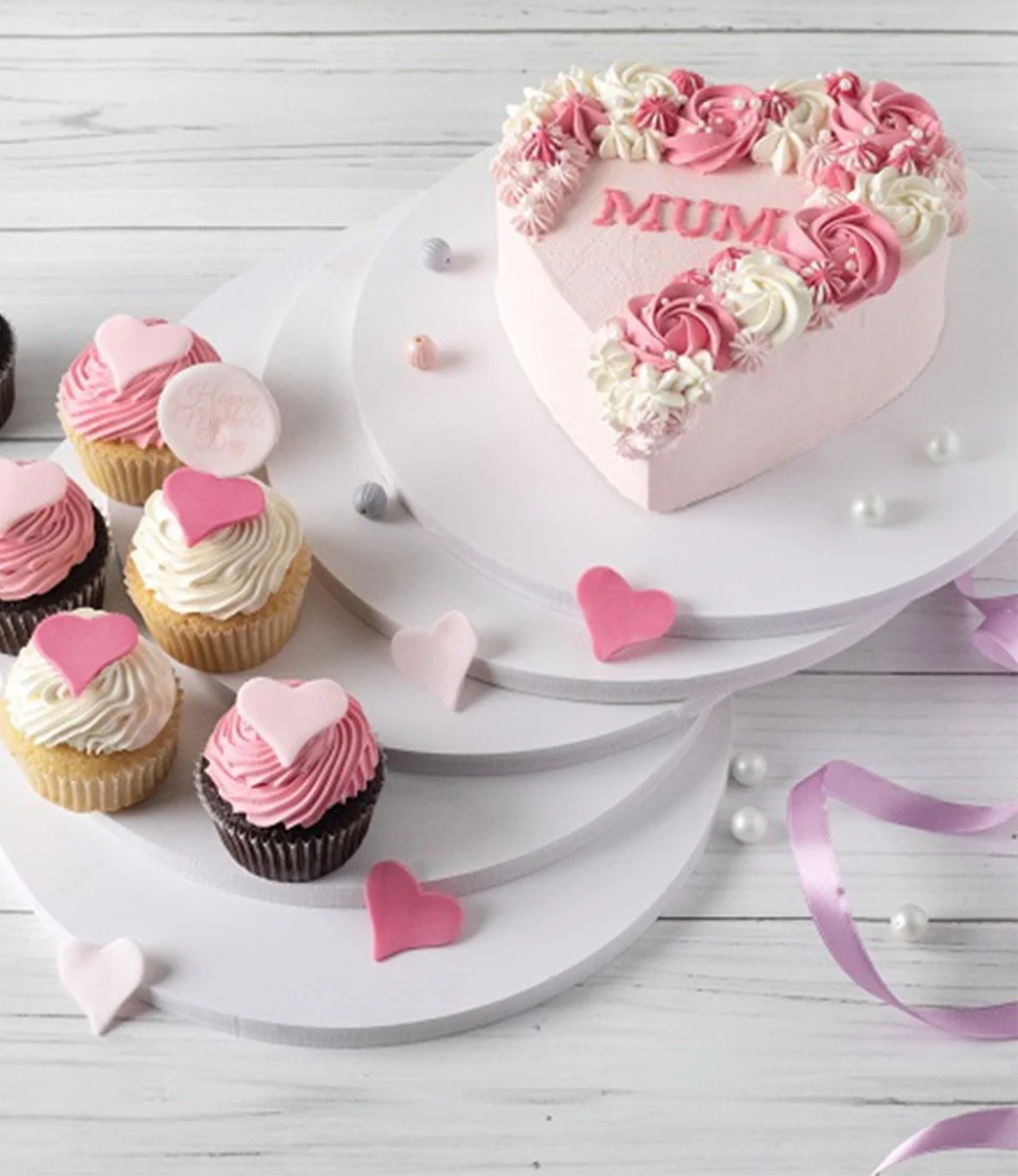 Pink Heart Mother’s Day Dessert Box By Cake Social