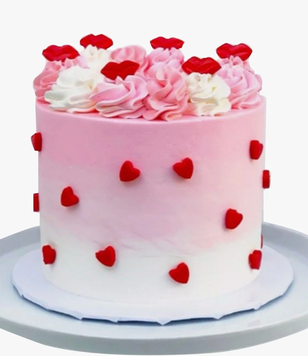 Pink Hearts Cake