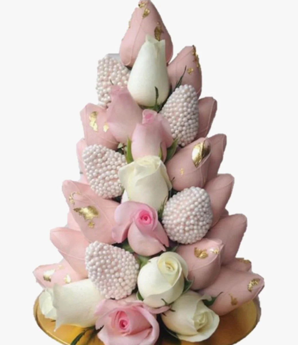 Pink Strawberry Chocolate Tower by NJD