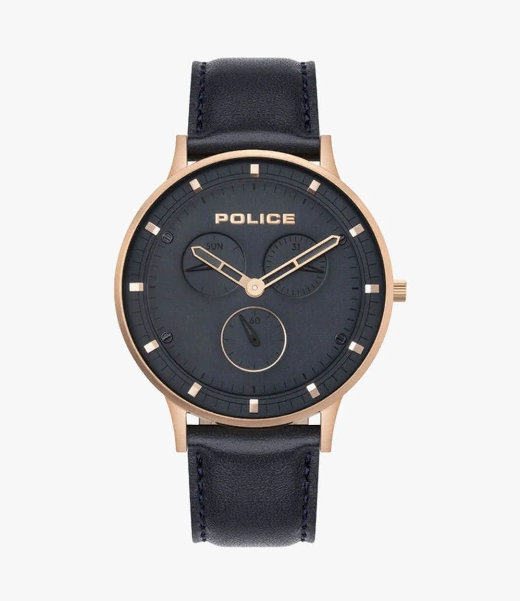 Police Berkeley Blue Leather Analog Men's Watch