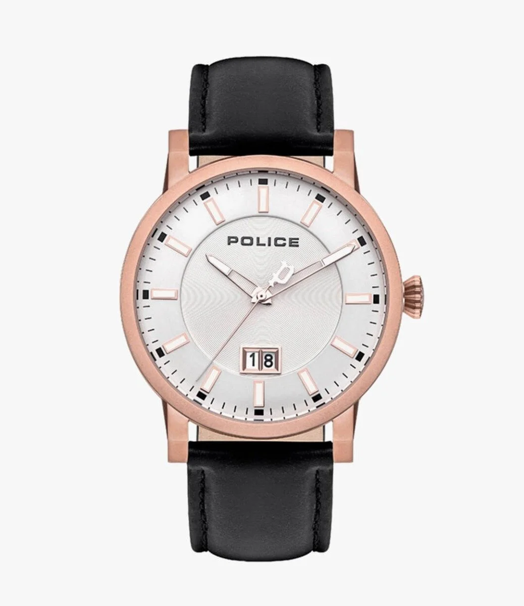 Police Collin Black Leather Men's Watch