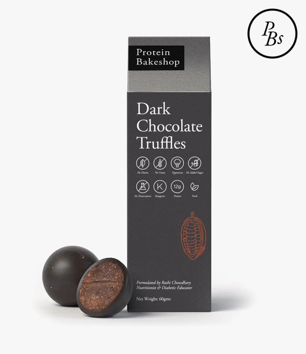 Dark Chocolate Truffles by Protein Bakeshop 