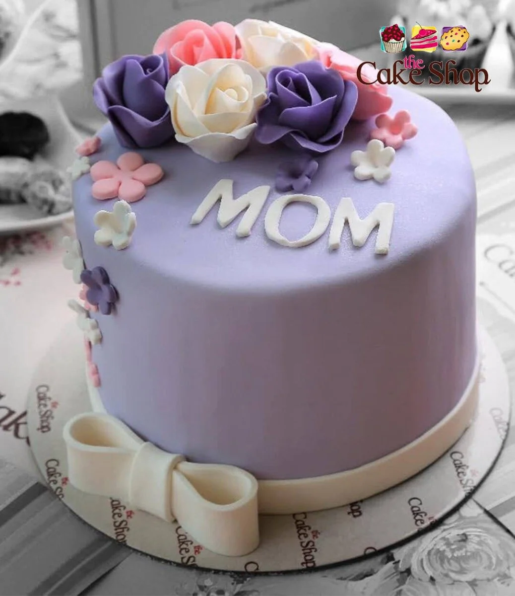 Purple Floral Mom Cake By The Cake Shop