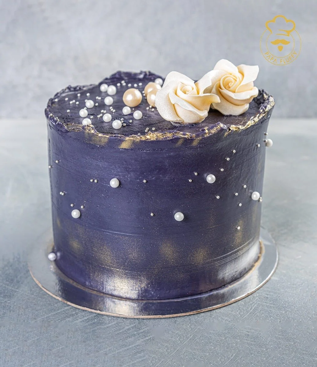 Purple Gold Double Layered Cake By Papa Fluffy