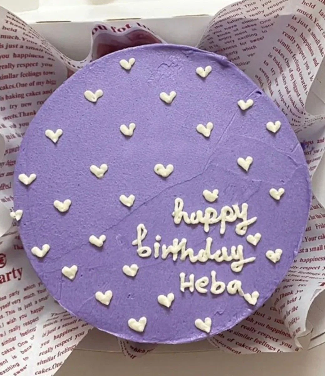 Purple Hearts Birthday Cake by Mqam Alward