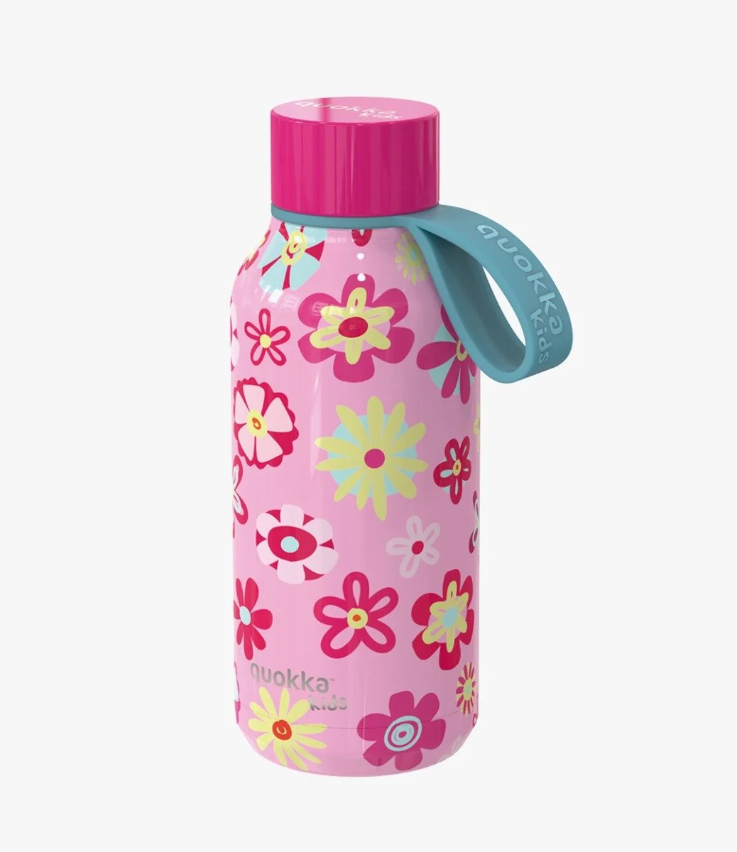 Quokka Kids Thermal SS Bottle Solid With Strap Flowers 330 ml