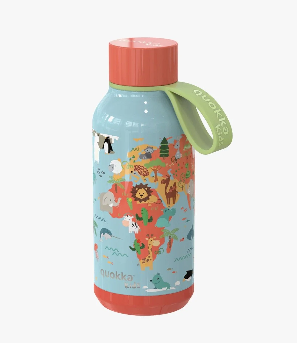 Quokka Kids Thermal SS Bottle Solid With Strap Map Of Life 330 ml