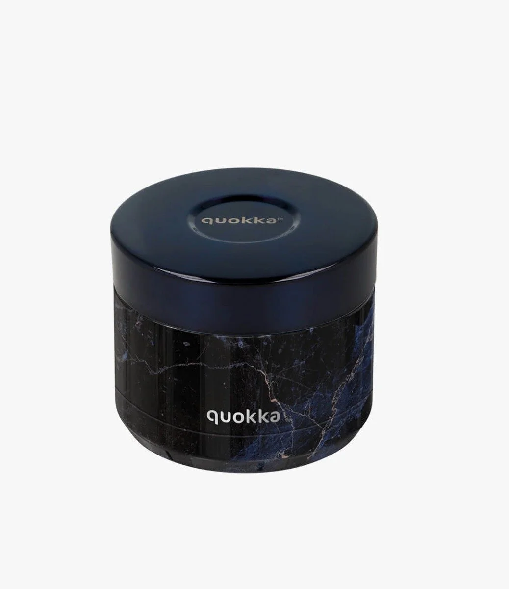Quokka Thermal Stainless Steel Food Jar Black Marble Small 369 Ml