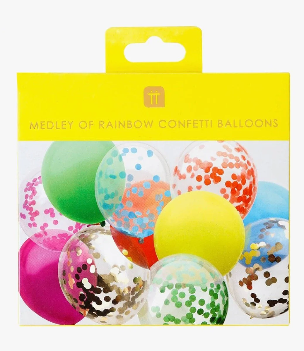 Rainbow Confetti Balloons 12pc Pack by Talking Tables