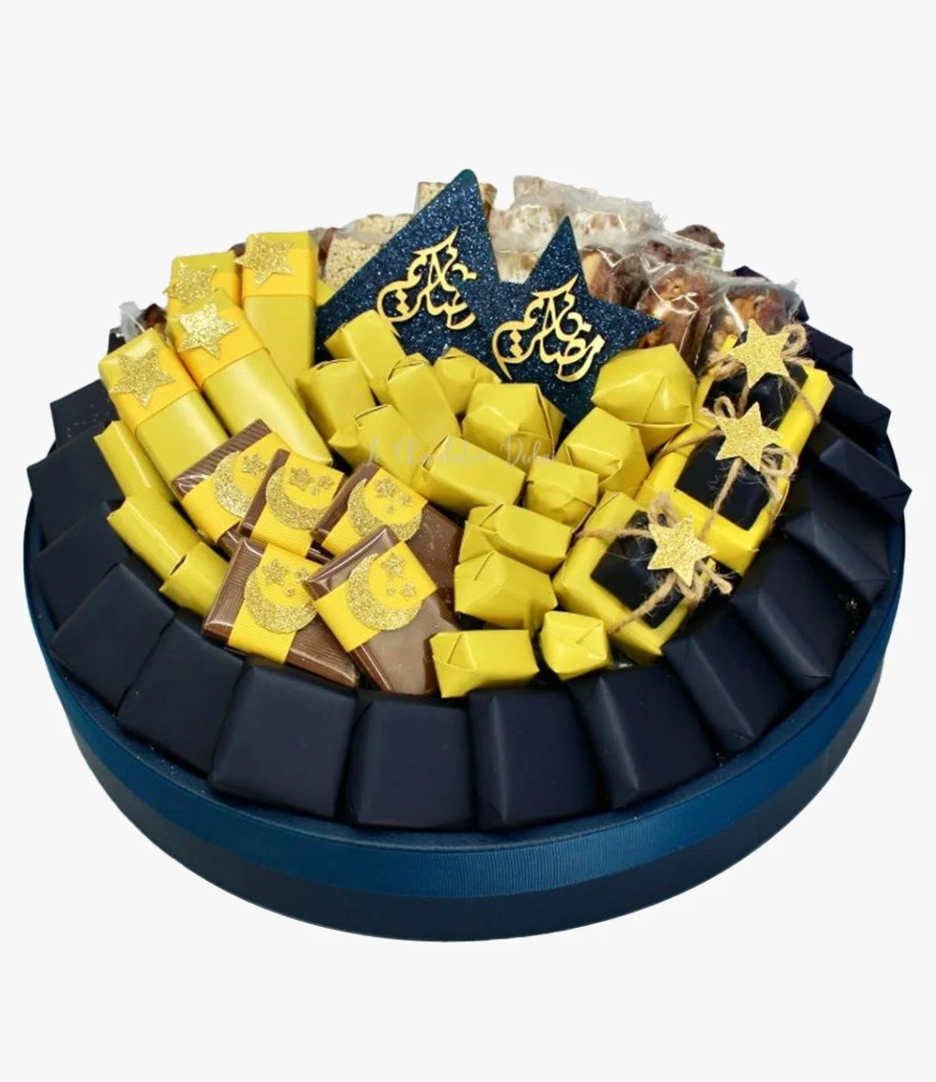 Ramadan Luxury Leather Chocolate Dates Delights Tray by Le Chocolatier Dubai
