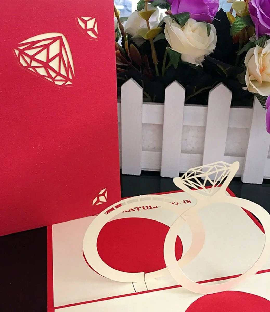 Wedding Ring 3D Greeting Card