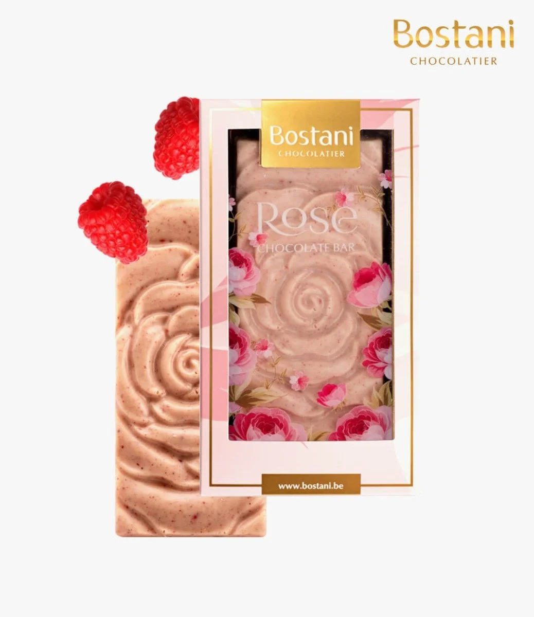 Small Rose Chocolate Bar with Raspberry