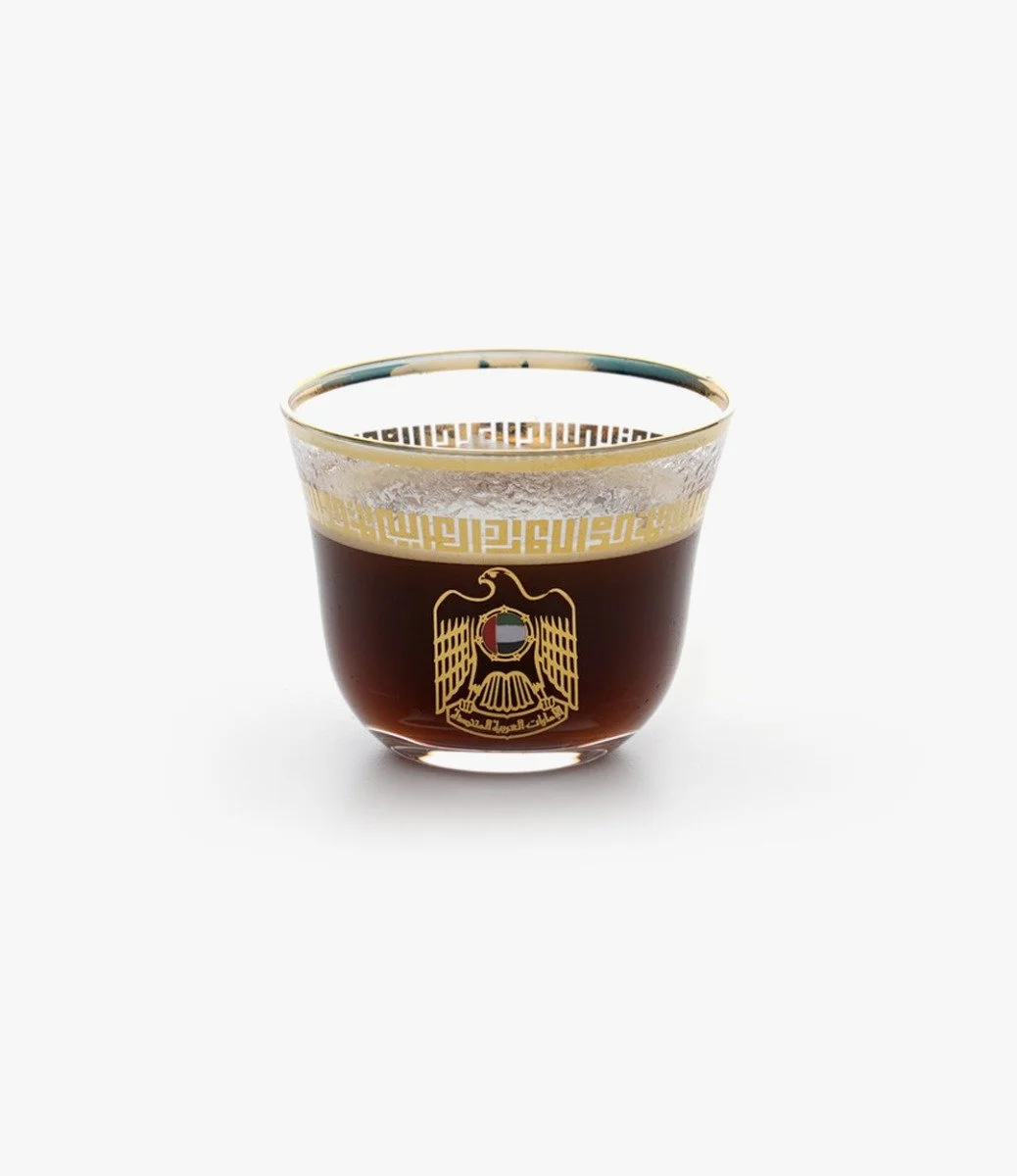 كوب قهوة عربي زجاجي من روفاتي ذهبي الإمارات 80 مل