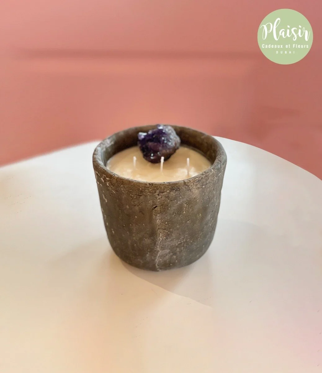 Rustic Soy  Candle with crystal - Style A  By Plaisir
