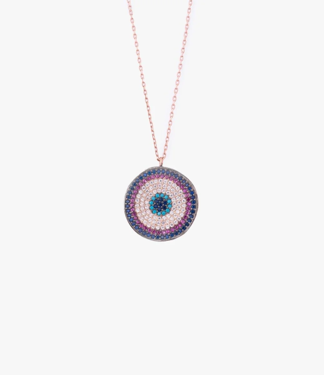 Serpentine Circle Necklace Colorful Pink