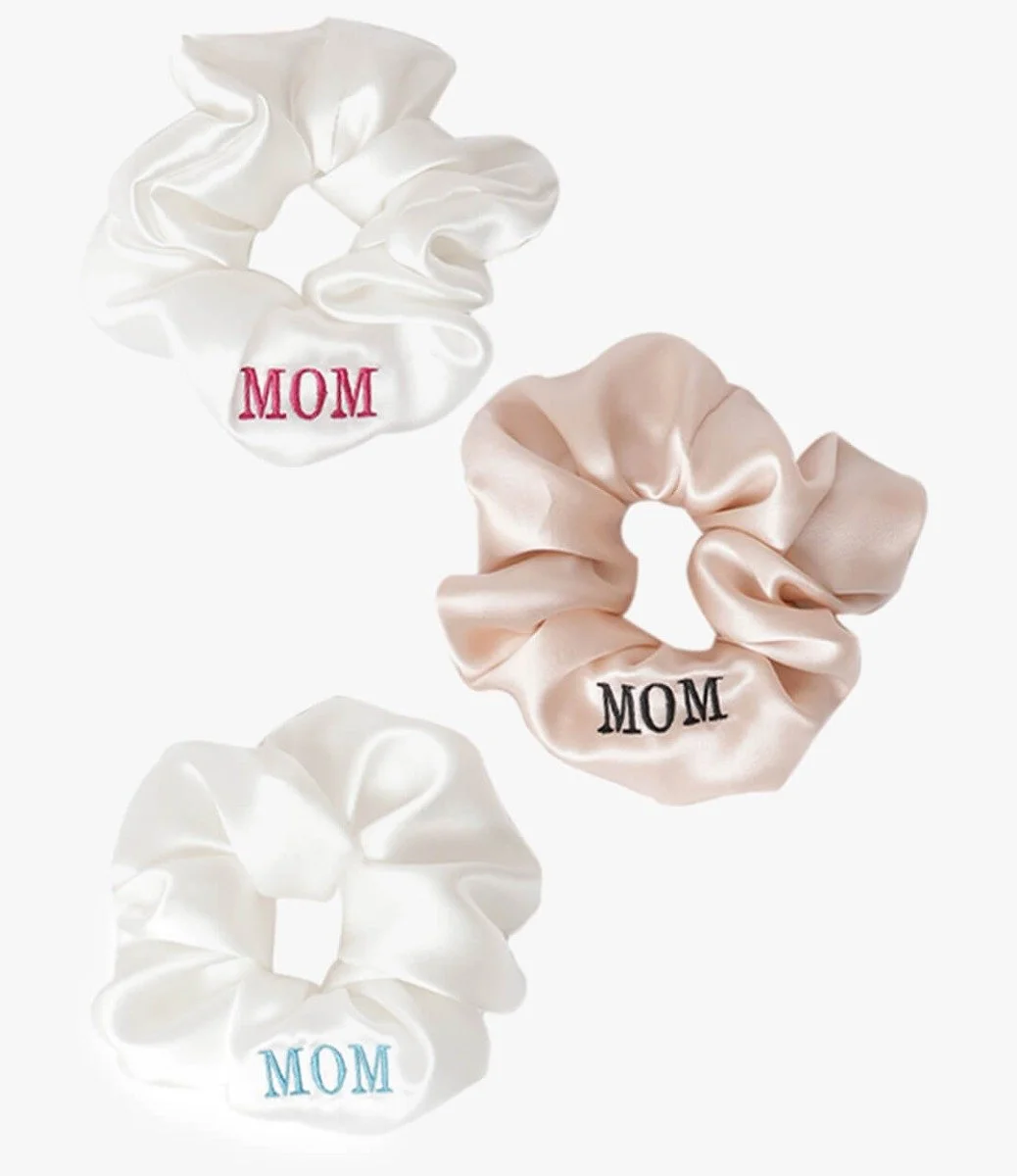 Set of 3 Mom Silk Scrunchies