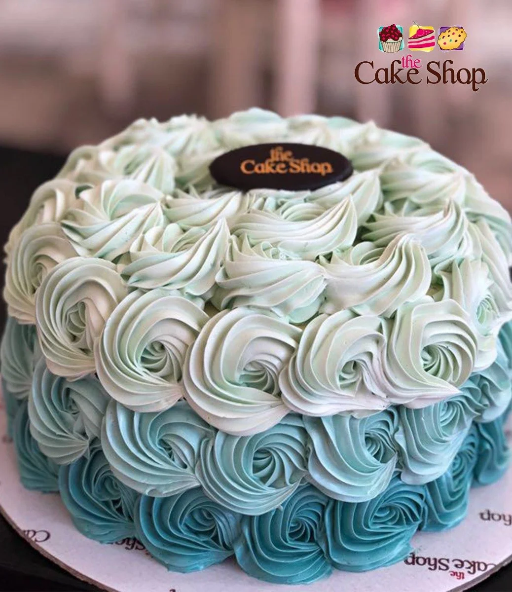 Shades of Blue Chocolate Cake by The Cake Shop 