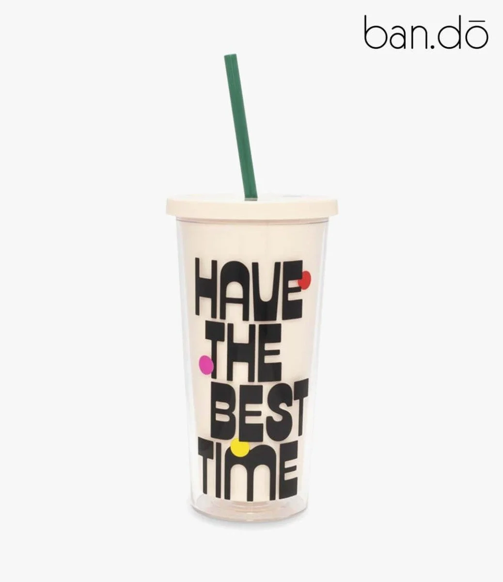 Sip Sip Tumbler with Straw - Best Time by Bando