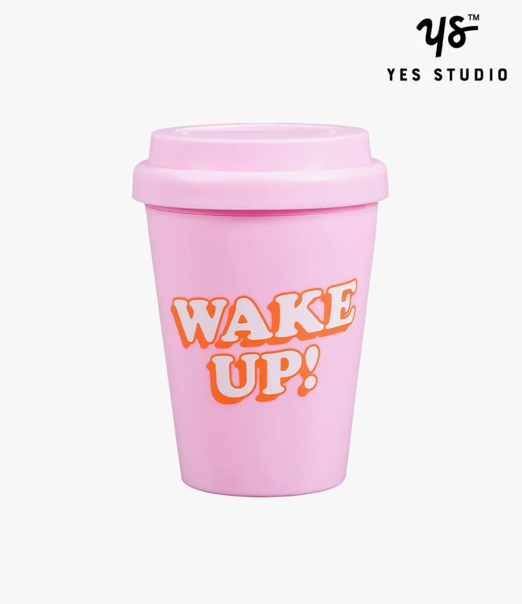 Small Travel Mug - Wake Up by Yes Studio