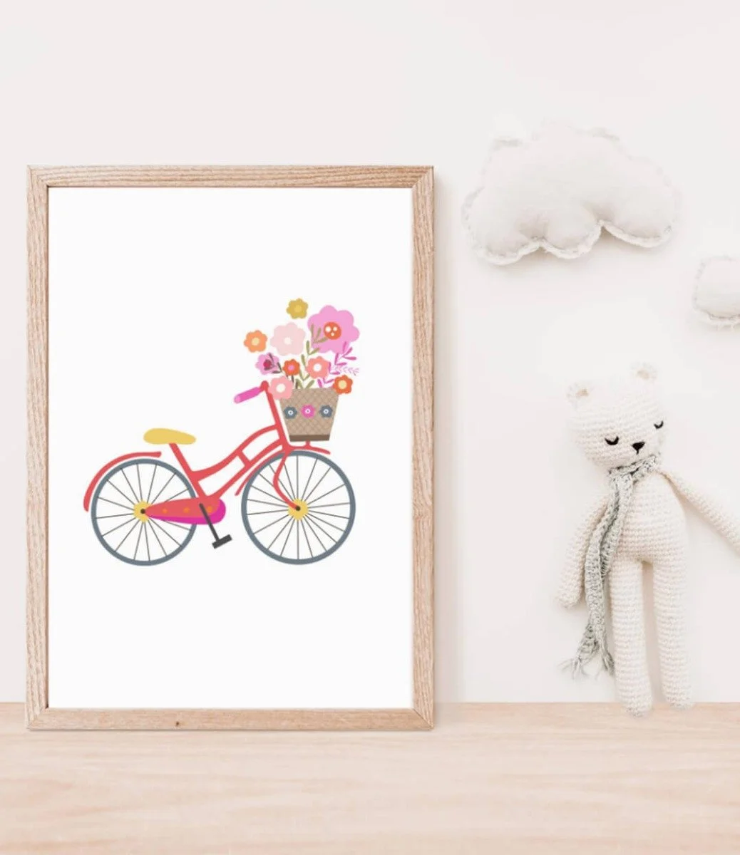 Floral Bicycle Wall Art Print by Sweet Pea