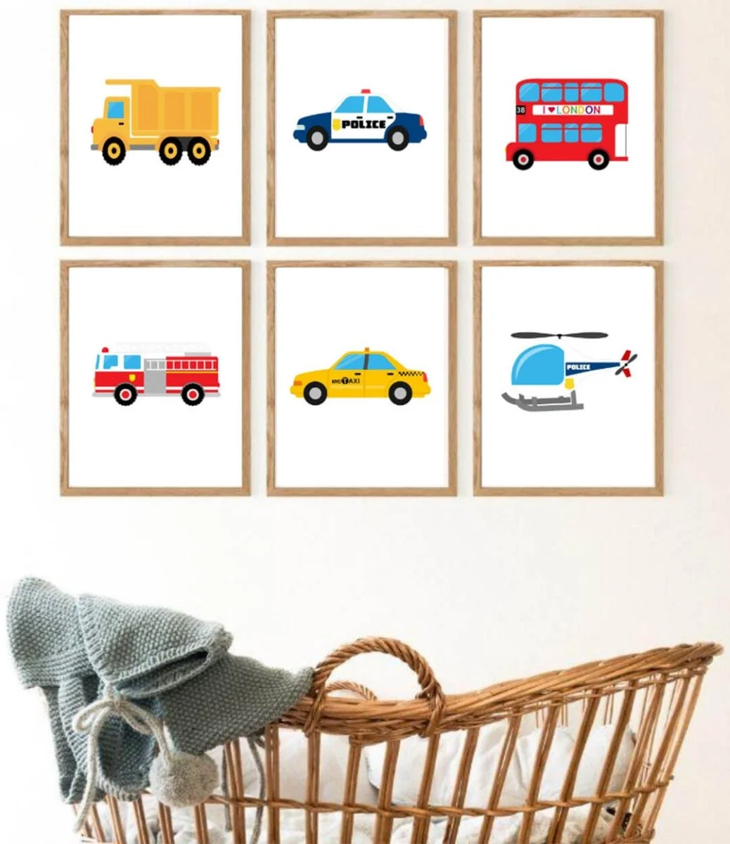 Set of 6 Transport Wall Art Prints by Sweet Pea
