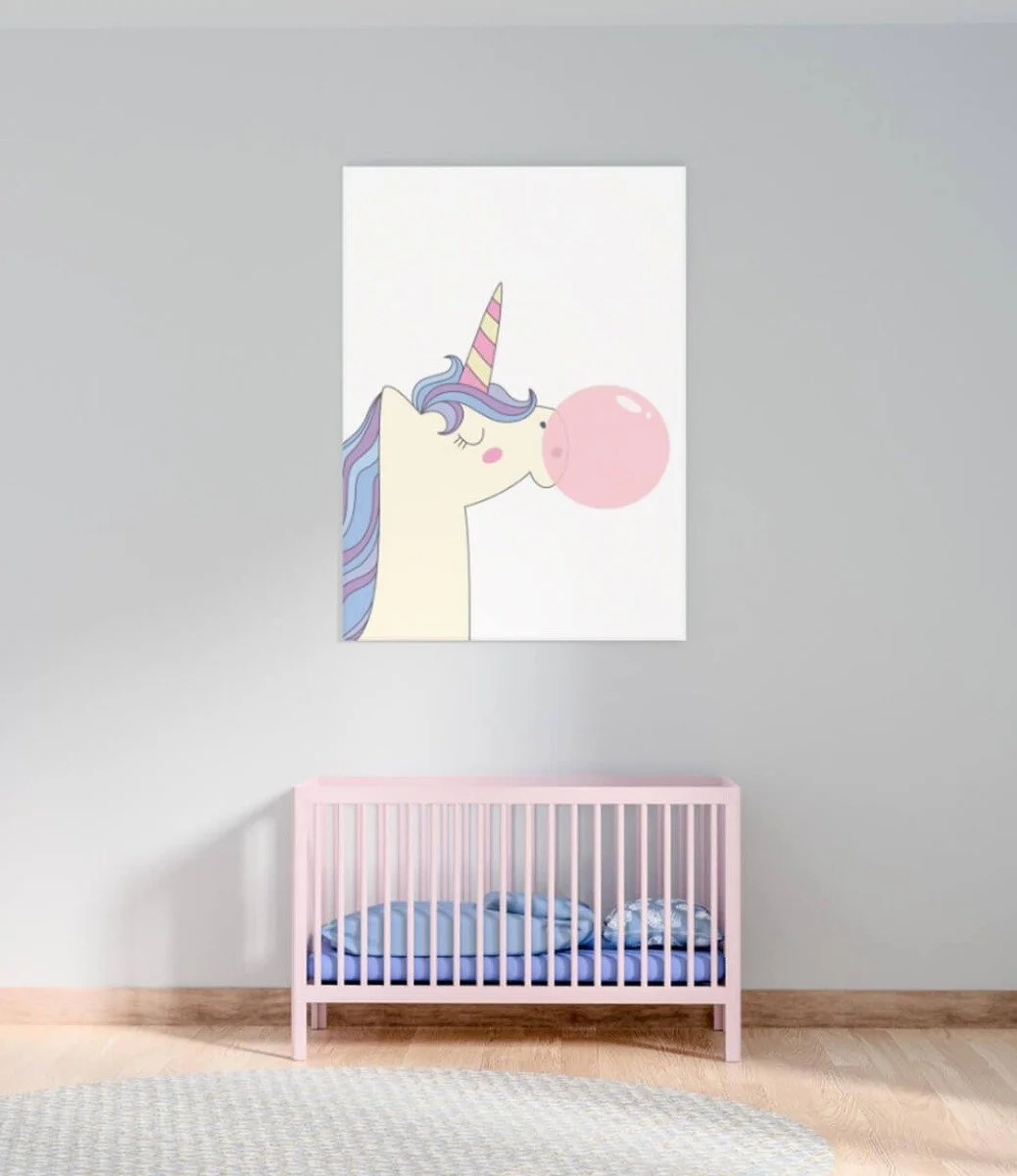 Sweet Pea Unicorn Bubblegum Wall Art Print