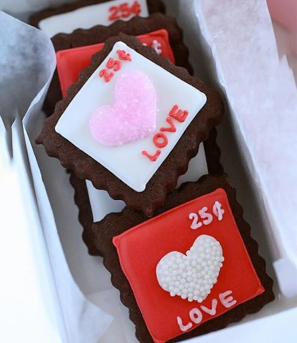 Square-shaped Love Cookies