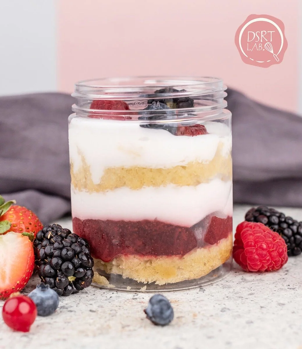 Vegan Strawberry Shortcake in a Jar by Dsrt Lab