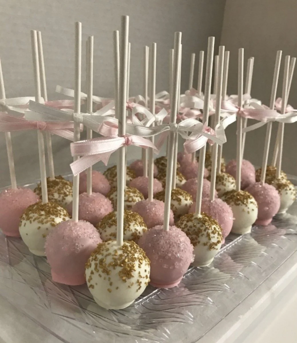 White and Pink Chocolate Pops 6 pcs