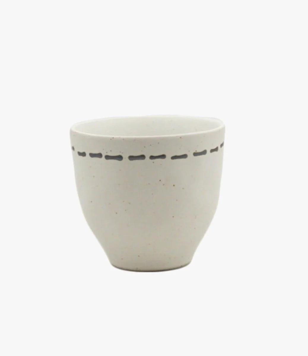 White Mug With Hand Painted Line by OTTA