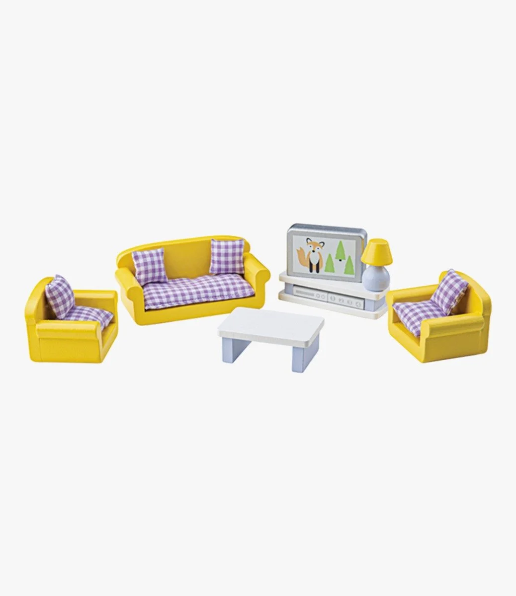 Wooden Doll House Furniture Set - Living Room by Tidlo