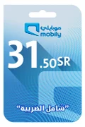 بطاقة شحن موبايلي - 31.50 ريال سعودي