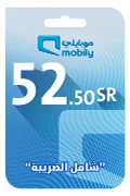 بطاقة شحن موبايلي - 52.50 ريال سعودي