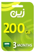 Zain Internet Recharge Card - 200 GB for 3 Month