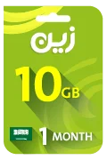 Zain Internet Recharge Card - 10 GB for 1 Month