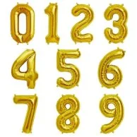 Gold & Silver Numeric Balloons