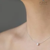 White Gold Diamond Necklace By AROY