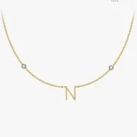 Golden Letter N Necklace from Agatha 