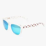 نظارات شمسية بيضاء بعدسات زرقاء من إيموجي 