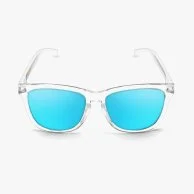Bright White Women Ice Blue Sunglasses by emoji® 