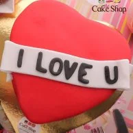 Valentine's Day Red Heart Cake by The Cake Shop 