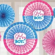 Girl or Boy Gender Reveal Paper Fans 