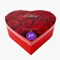 Red Heart Box with Red Roses 
