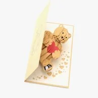 Teddy Bear with Love Heart 3D Pop up Abra Cards