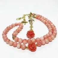 Women's Rosary/Bracelet from Synthetic Coral Stones