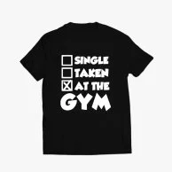 Men's Black Printed T-shirt with Writing At the Gym