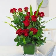 12 Kisses of Love Roses Arrangement