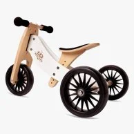 دراجة ثلاثية العجلات صغيرة  ودراجة توازن 2 في 1 من تايني توت بلس - أبيض من كندرفيتس