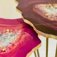 Two Geode Resin Tables by Andalusia